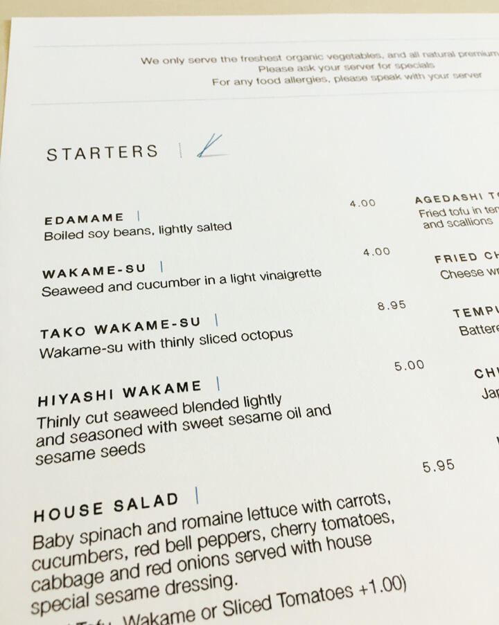 Ryoko's menu Ryoko's menu