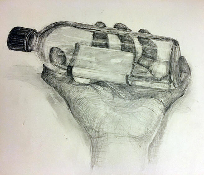 Hand and bottle Hand and bottle